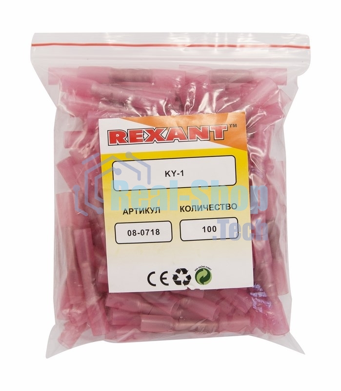 Соединительная гильза изолированная термоусаживаемая Rexant L-37 мм 0.5-1 мм² (ГСИ-т 1.0/ГСИ-т 0,5-1,0) красная