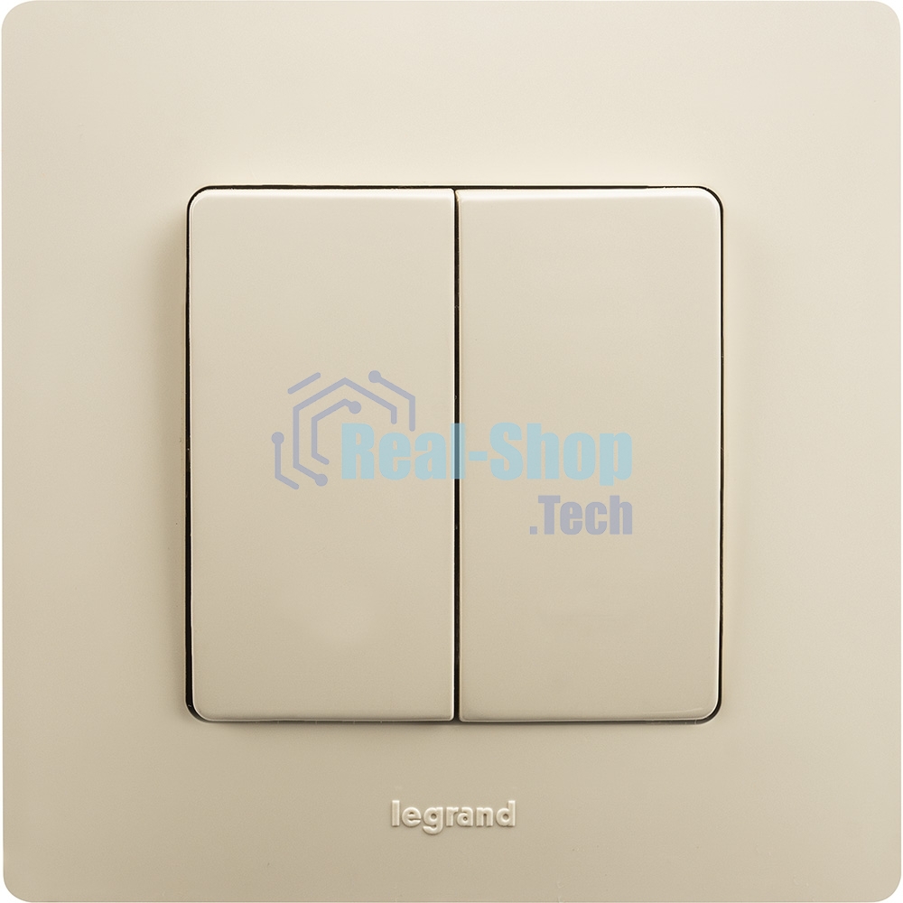 Механизм выключателя 2-кл. СП Etika 10АX безвинт. зажимы сл. кость Legrand 672302