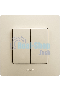 Механизм выключателя 2-кл. СП Etika 10АX безвинт. зажимы сл. кость Legrand 672302