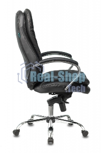 Кресло руководителя Бюрократ T-9950/BLACK черный, кожа, крестовина хром