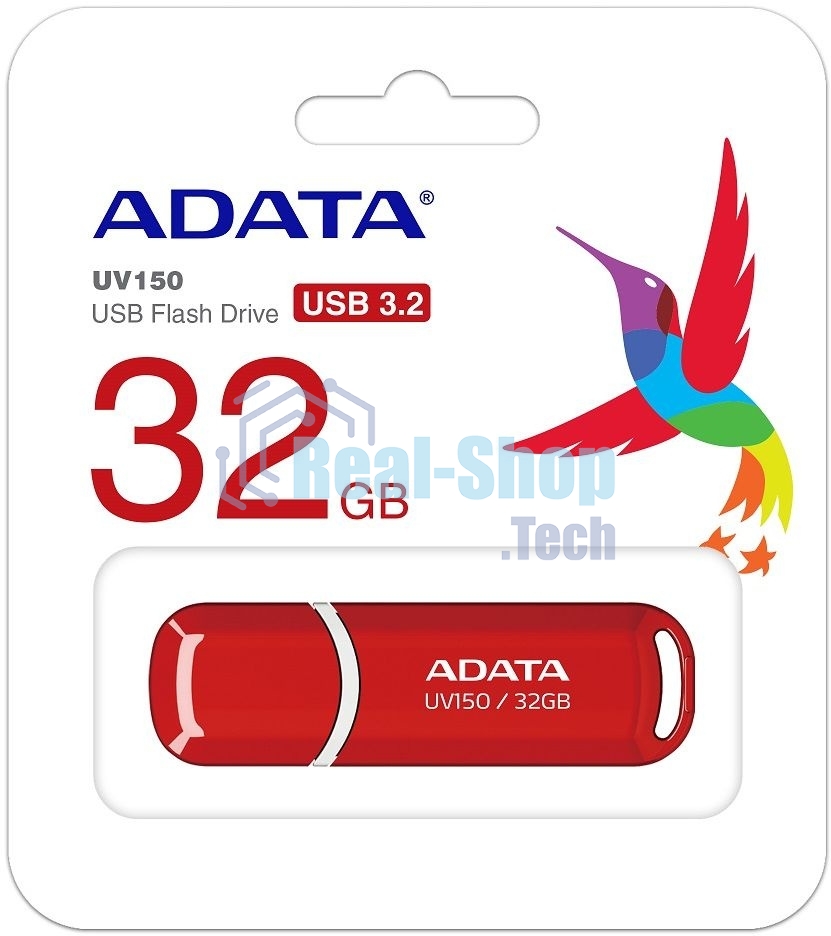 Флешка USB ADATA UV150 (AUV150-32G-RRD), 32Gb, USB 3.0, R/W 35/10, красный
