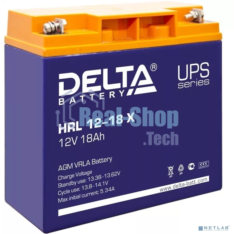 Батарея Delta HRL 12-18 X (17.8 А\ч, 12В) свинцово- кислотный аккумулятор