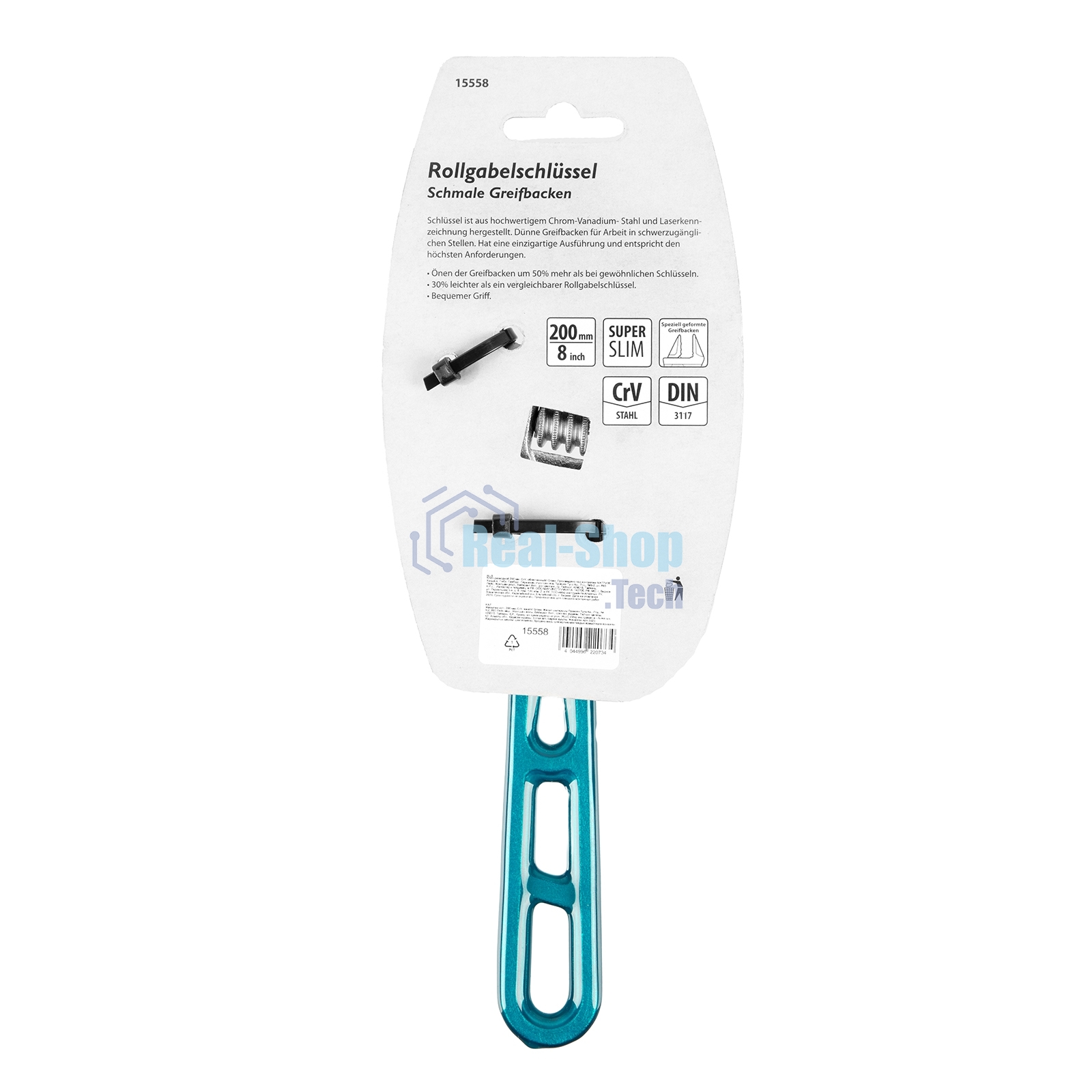 Ключ разводной Gross 15558 200 мм, CrV, кованый