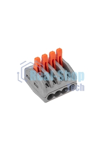 Универсальная клемма Rexant СМК 222-414, 4-проводная серая 0,08-2,5/4 мм² (50 шт/уп)