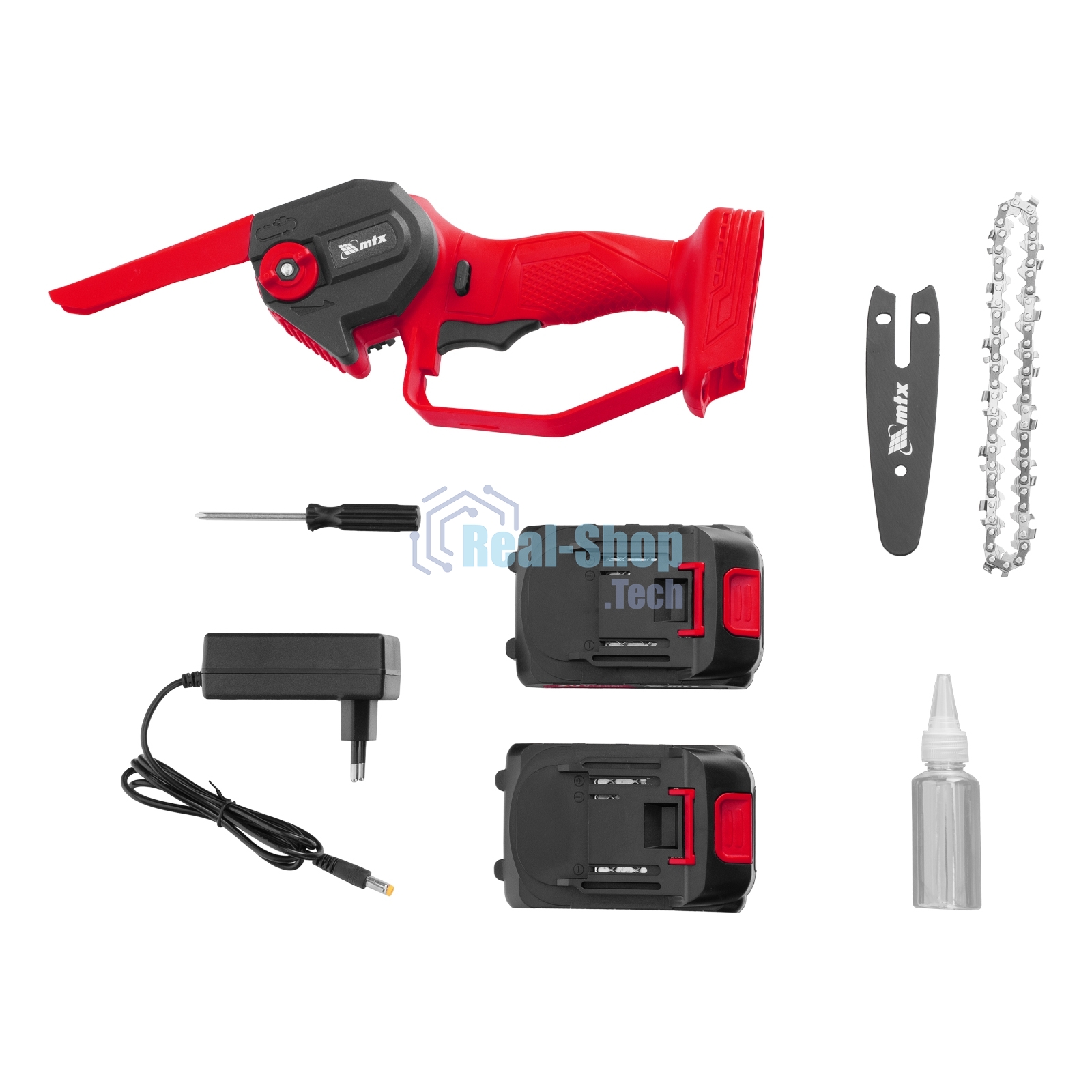 Цепная мини-пила аккумуляторная MTX MCS-100, шина 100 мм, Li-Ion, 20 В