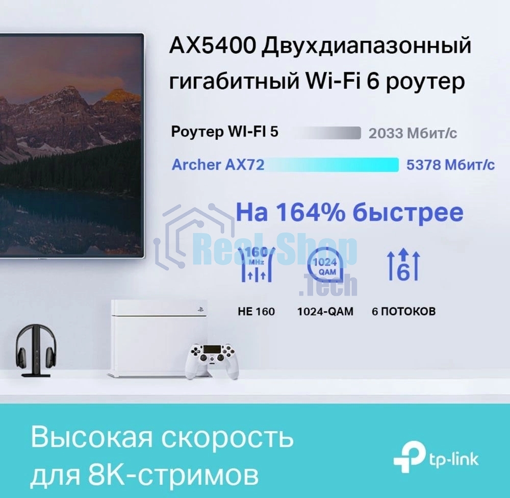 Маршрутизатор TP-Link Archer AX72 AX5400 Dual-Band Wi-Fi 6 Router