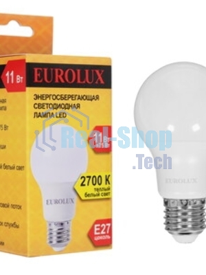 Лампа светодиодная EUROLUX LL-E-A60-11W-230-2,7K-E27