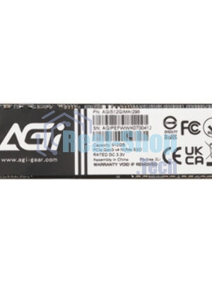 Накопитель SSD AGI AI298, 512Gb, PCIe 3.0 x4, M.2 2280, NVMe, R/W 2200/1300