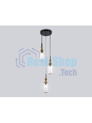 Светильник Ambrella light LH55252/3 BK/BS/CL черный/латунь/прозрачный E14*3 max 40W D230*1200