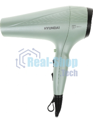 Фен Hyundai H-HDI0766 оливковый, 2200 Вт, ионизация