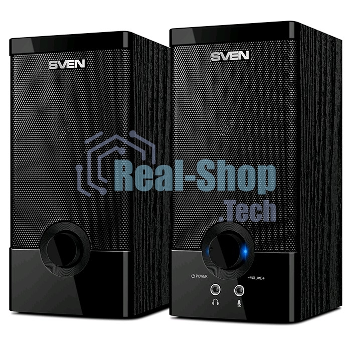 Колонки Sven SPS-603 черный USB-порт ПК, ноутбука или адаптер 5V DC