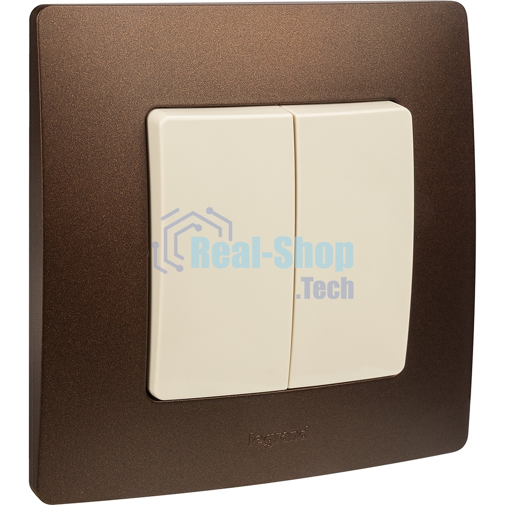 Механизм выключателя 2-кл. СП Etika 10АX безвинт. зажимы сл. кость Legrand 672302