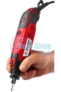 Прямошлифовальная машина (гравер) Зубр ЗГ-160 КН41, 220В, 160 Вт, 3.2 мм, 15000-35000 об/мин, набор насадок, цанг и державок, гибкий вал, штатив, 41 предмет, кейс