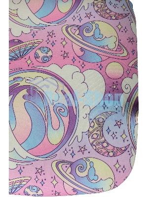 Кресло детское Бюрократ BuroKIDS 1 W мультиколор луна розовая крестов. пластик пластик белый