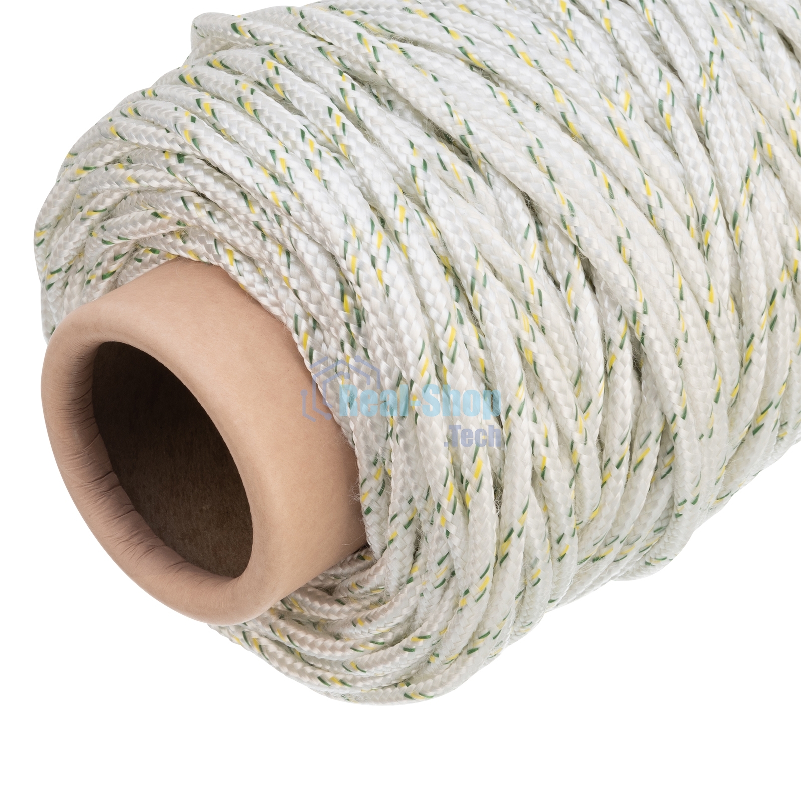 Фал плетеный Сибртех капрон 16-прядный с капрон. серд. 6 мм, бухта 100 м, 650 кгс