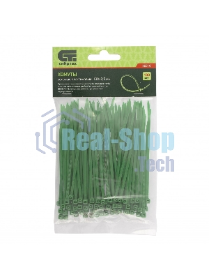 Хомуты Сибртех 100 х 2,5 мм, пластиковые, зеленые, 100 шт. 45510
