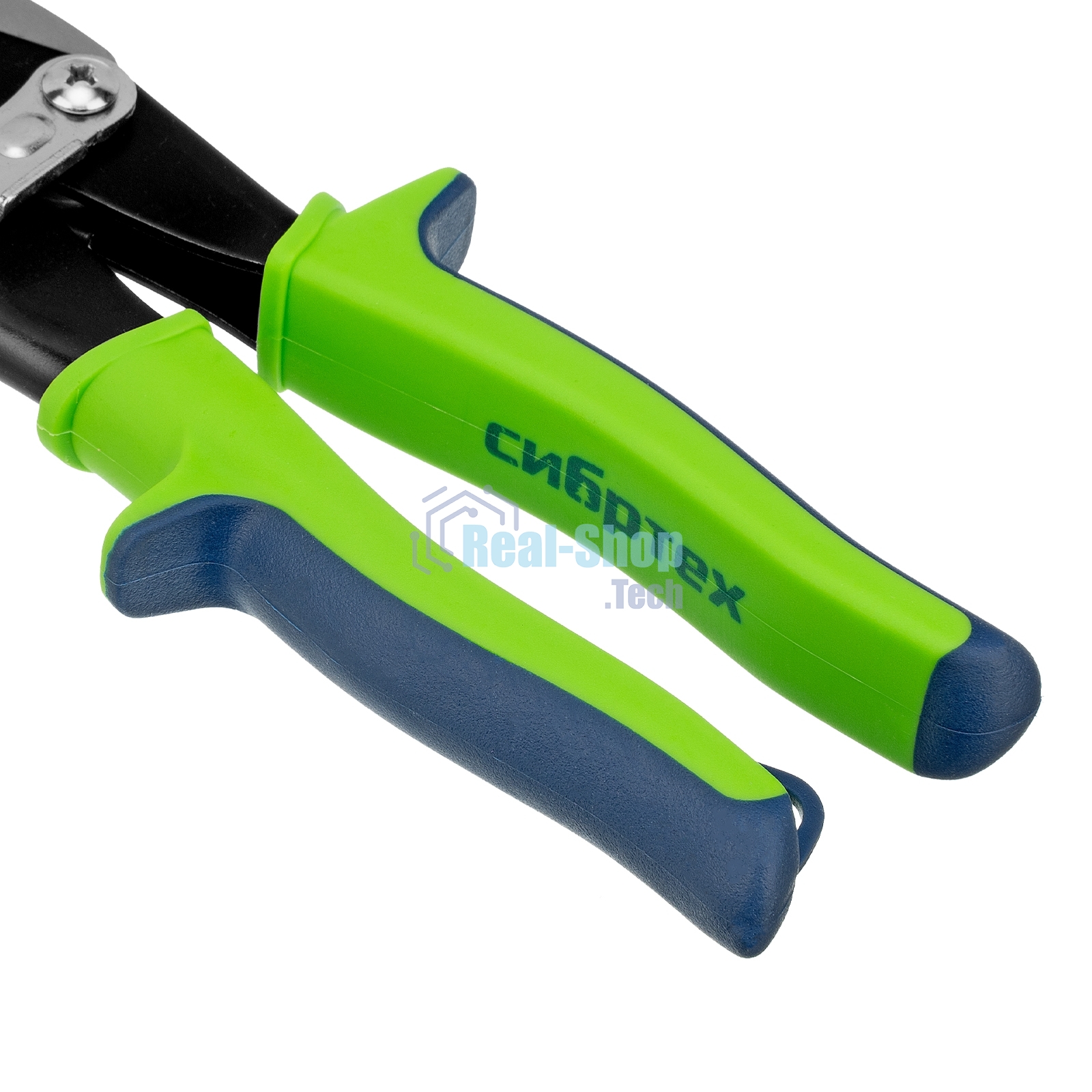 Ножницы по металлу Сибртех, 250 мм, левый рез, сталь С55,двухкомпонентные рукоятки