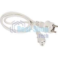 Шнур питания Lanmaster C13-Schuko прямая, 3х0.75, 220В, 10А, белый, 2 метра