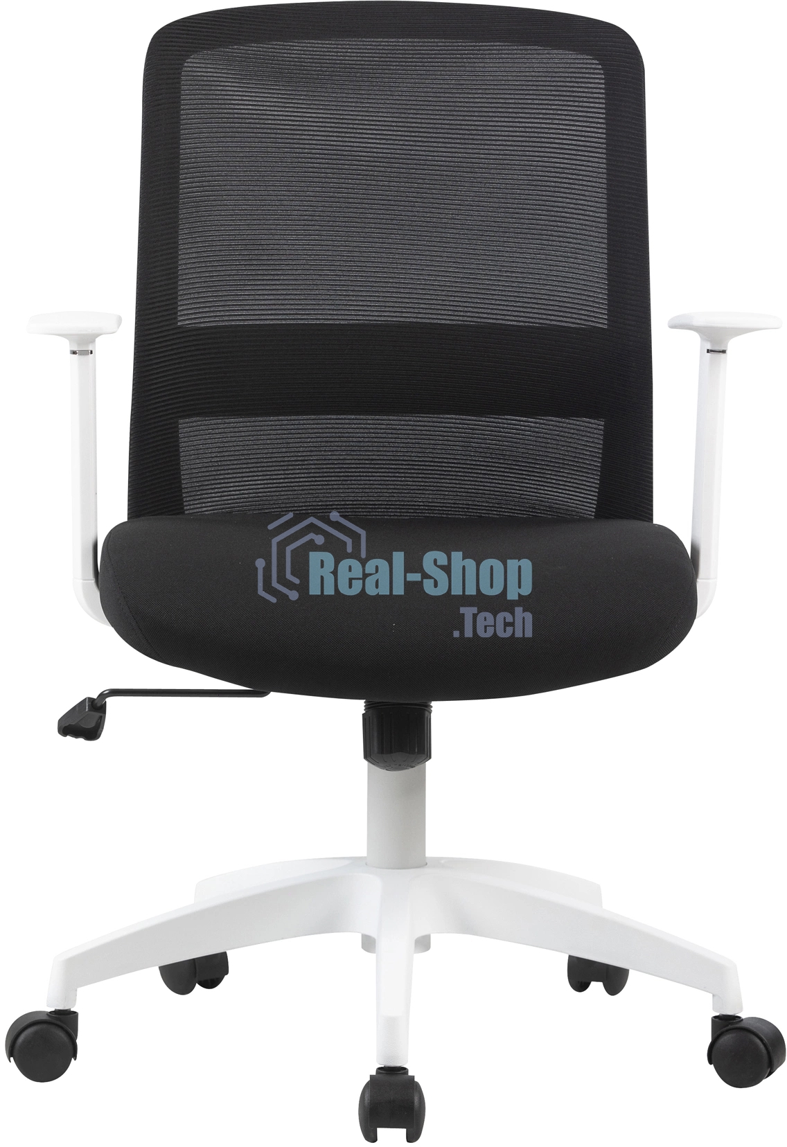 Кресло компьютерное Cactus CS-WMC333-BK черный, сиденье черный, сетка/ткань, низк.спин. крестов. пластик, пластик белый