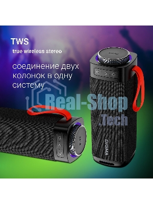 Портативная колонка Digma D-PS1522 черный 60W 2.0 BT 10м 3000mAh