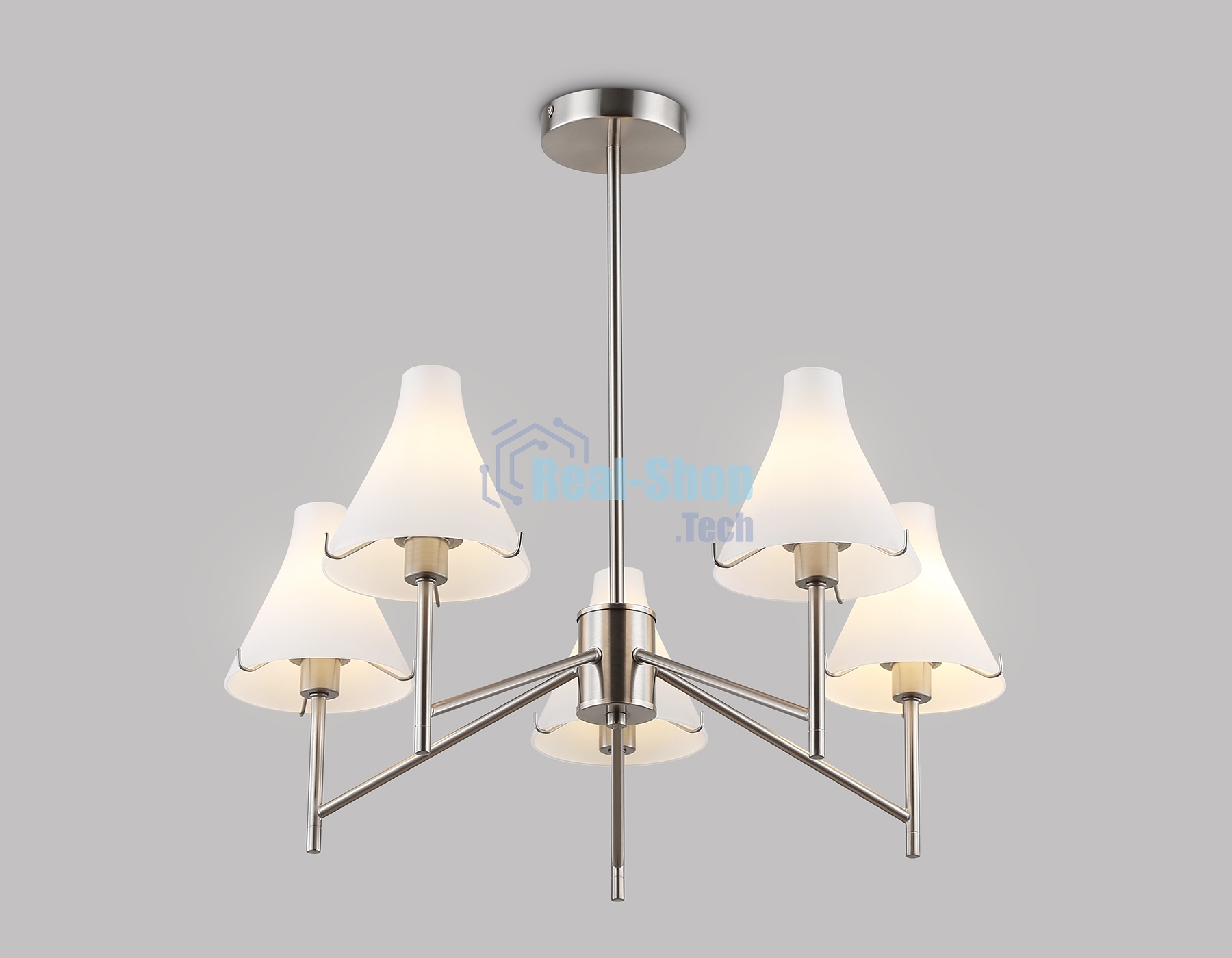 Люстра Ambrella light LH57123/5 SN/FR никель/белый матовый E14/5 max 40W D650*590