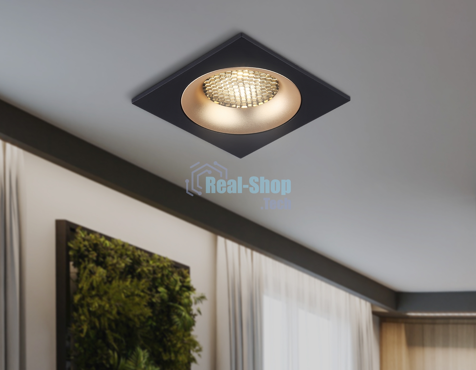 Светильник встраиваемый Ambrella light TN102730 BK/GD черный/золото GU5.3 92*92*23