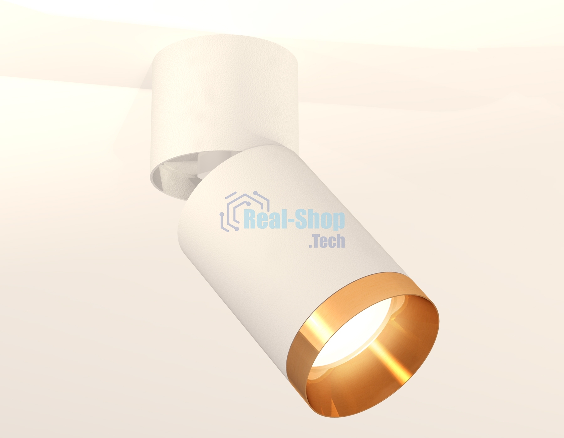 Комплект накладного поворотного светильника Ambrella light XM6312044 SWH/WH/PYG белый песок/белый/золото желтое полированное MR16 GU5.3 (A2220, C6312, N6134)