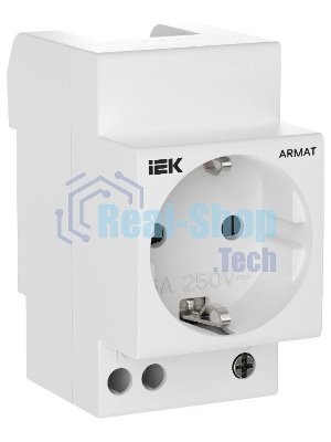 Розетка на DIN-рейку IEK ARMAT AR-SOD-G-GND-S-016 45мм с заземл. защ. шторки 16А