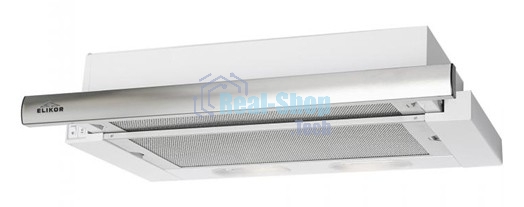 Вытяжка встраиваемая Elikor Интегра 50П-400-В2Л белый/нержавеющая сталь, 50 см, 400 куб. м/ч, 57 дБ