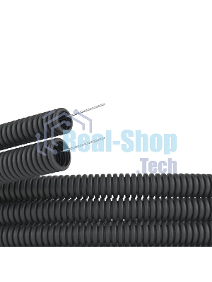 Труба гофрированная ПНД d25мм с протяж. черный (уп.50м) ДКС 71725