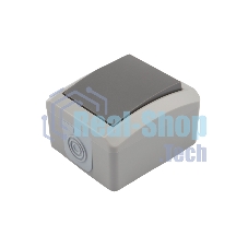 Переключатель проходной Kranz INDUSTRIAL открытой установки, IP54 серый