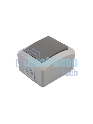 Переключатель проходной Kranz INDUSTRIAL открытой установки, IP54 серый