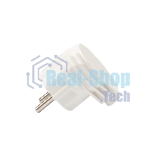 Вилка Евро Rexant угловая с з/к 16А белая