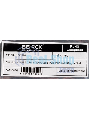 Кабель USB (m)-USB Type-C (m) 1м черный