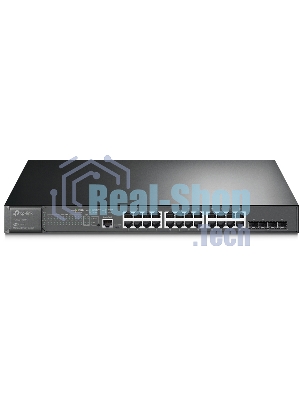 Коммутатор JetStream 28-port Gigabit L2+ Managed Switch with 24-port PoE+, PoE budget up to 384W, support SDN