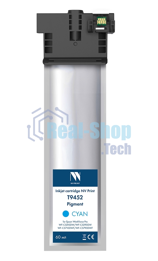 Картридж струйный NVPrint T9452 Cyan для Epson WorkForce Pro WF-C5210DW, WF-C5290DW, WF-C5710DWF, WF-C5790DWF