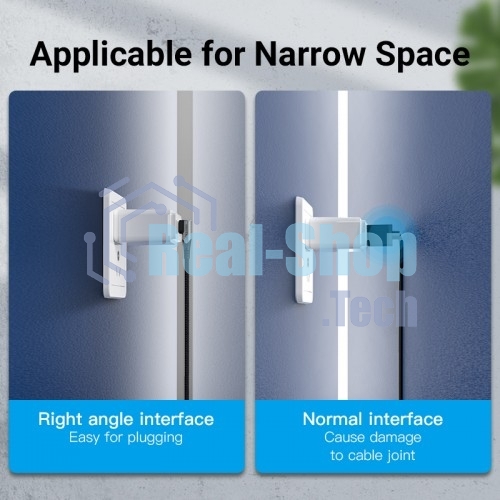 Кабель Vention USB 2.0 CM/CM угловой - 1м. Серый 5А PD100W