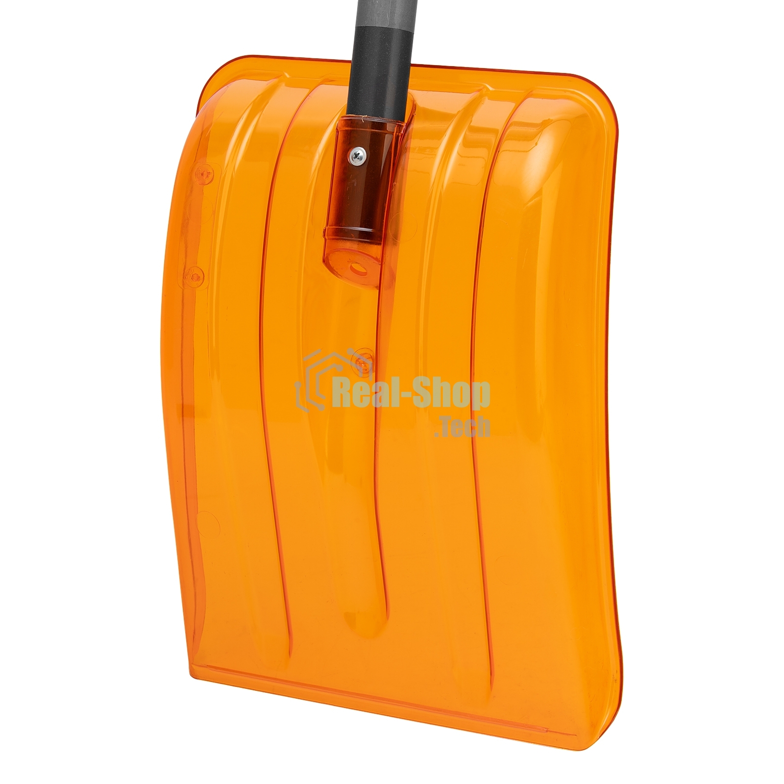 Лопата для уборки снега Сибртех поликарбонат, 270х360х840 мм, стальной черенок, усиленная