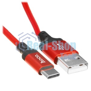Кабель HOCO X14 USB 2.0, AM/Type-C M, черно-красный, 1м