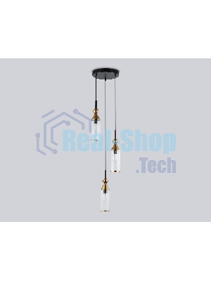 Светильник Ambrella light LH55252/3 BK/BS/CL черный/латунь/прозрачный E14*3 max 40W D230*1200