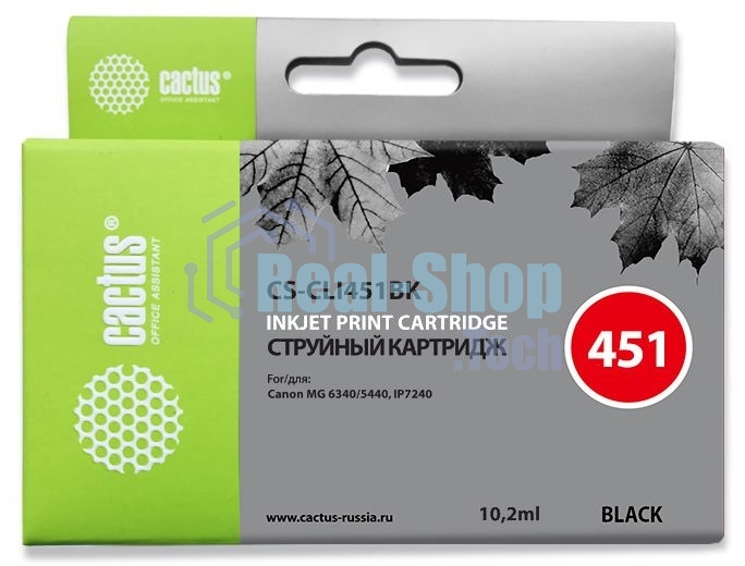 Картридж струйный Cactus CS-CLI451BK черный (10,2 мл) для Canon MG 6340/5440/IP7240