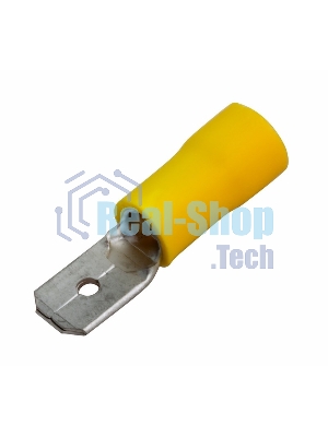 Клемма плоская Rexant изолированная штекер 6.3 мм 4-6 мм² (РПи-п 6.0-(6.3)) желтая