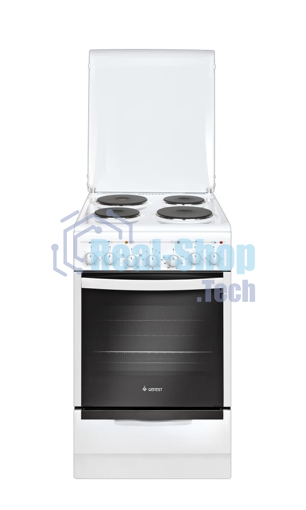 Плита электрическая Gefest 5140-02 0037 белый, конфорок 4 электрических, духовка 60 л, 50 см x 85 см x 58.5 см