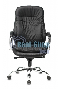 Кресло руководителя Бюрократ T-9950/BLACK черный, кожа, крестовина хром