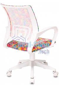 Кресло детское Бюрократ BUROKIDS 1 W мультиколор алфавит крестов. пластик, пластик белый