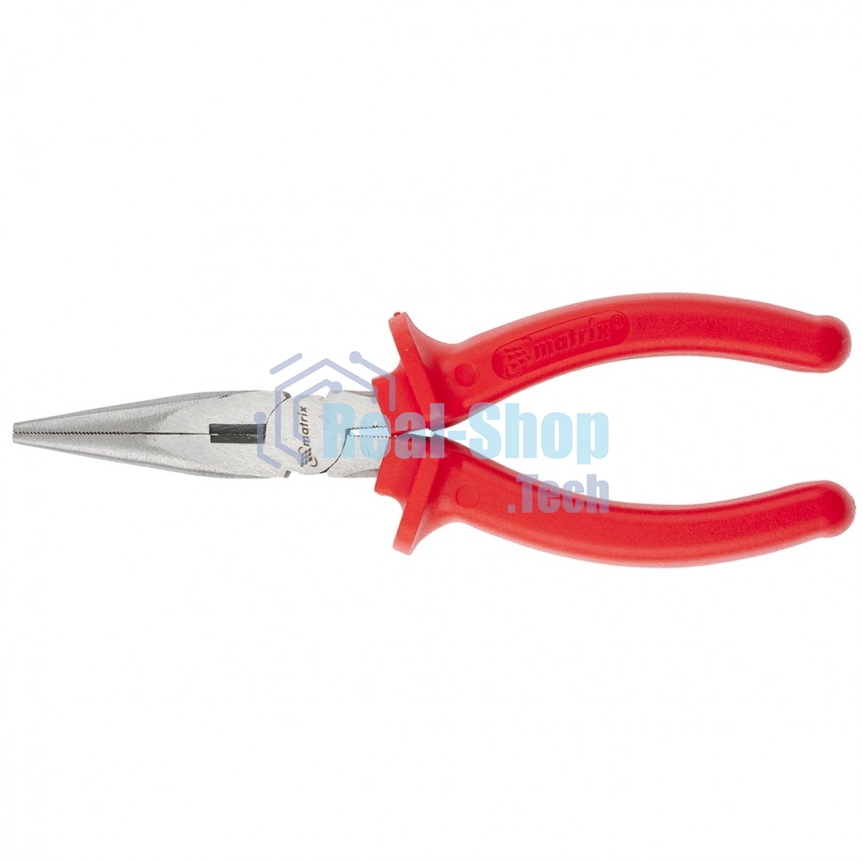 Длинногубцы Matrix Econom, 160 мм, прямые шлифованные, пластмассовые рукоятки