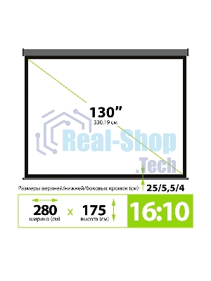 Экран Cactus 175x280 см SIlverMotoExpert CS-PSSME-280X175-DG 16:10 настенно-потолочный рулонный темно-серый (моторизованный привод)