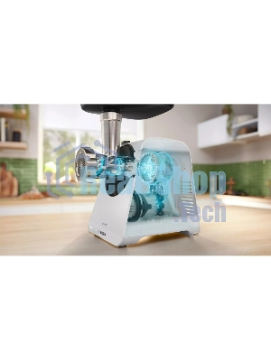 Мясорубка электрическая Bosch MFWS420W белый, 1900 Вт, 2.5 кг/мин, реверс, насадки - 3