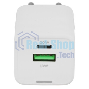 Зарядное устройство Cablexpert MP3A-PC-61, 20Вт GaN, 3А, QC4.0/PD, 1xUSB, 1xType-C, белый, пакет