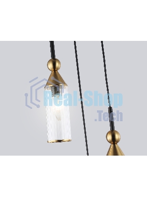Светильник Ambrella light LH55252/3 BK/BS/CL черный/латунь/прозрачный E14*3 max 40W D230*1200
